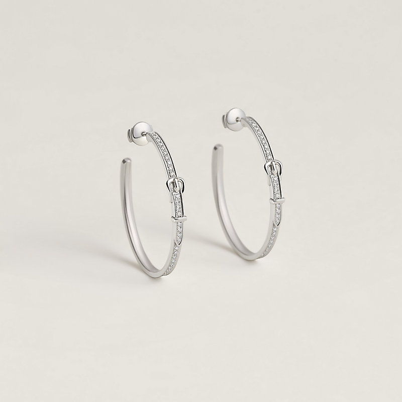 NNN 様Hermes Etriviere Etriviere dangle earrings, large model - White gold | Hermès USA
